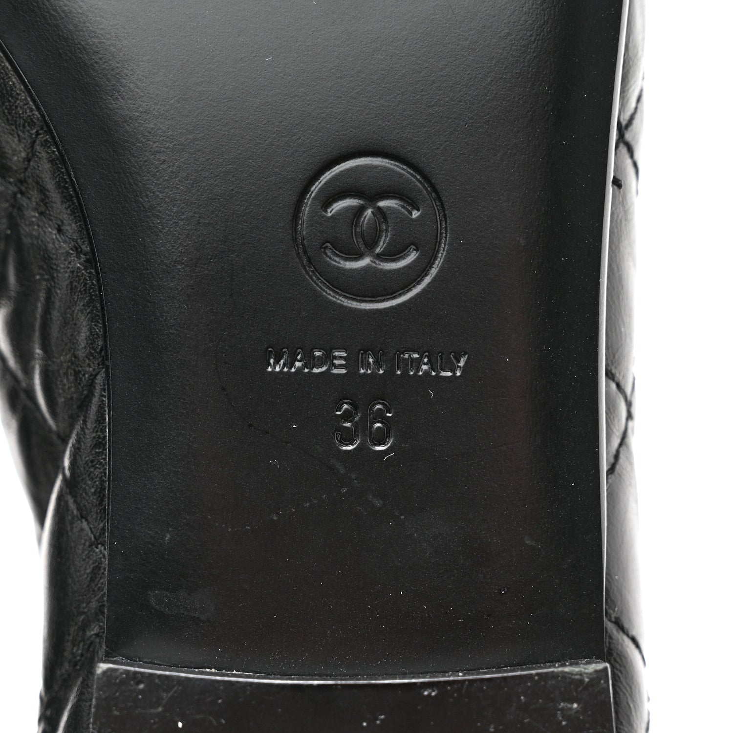 Chanel Aged Calfskin Quilted CC Cap Toe Ballerina Flats 36 Black 8 of 10