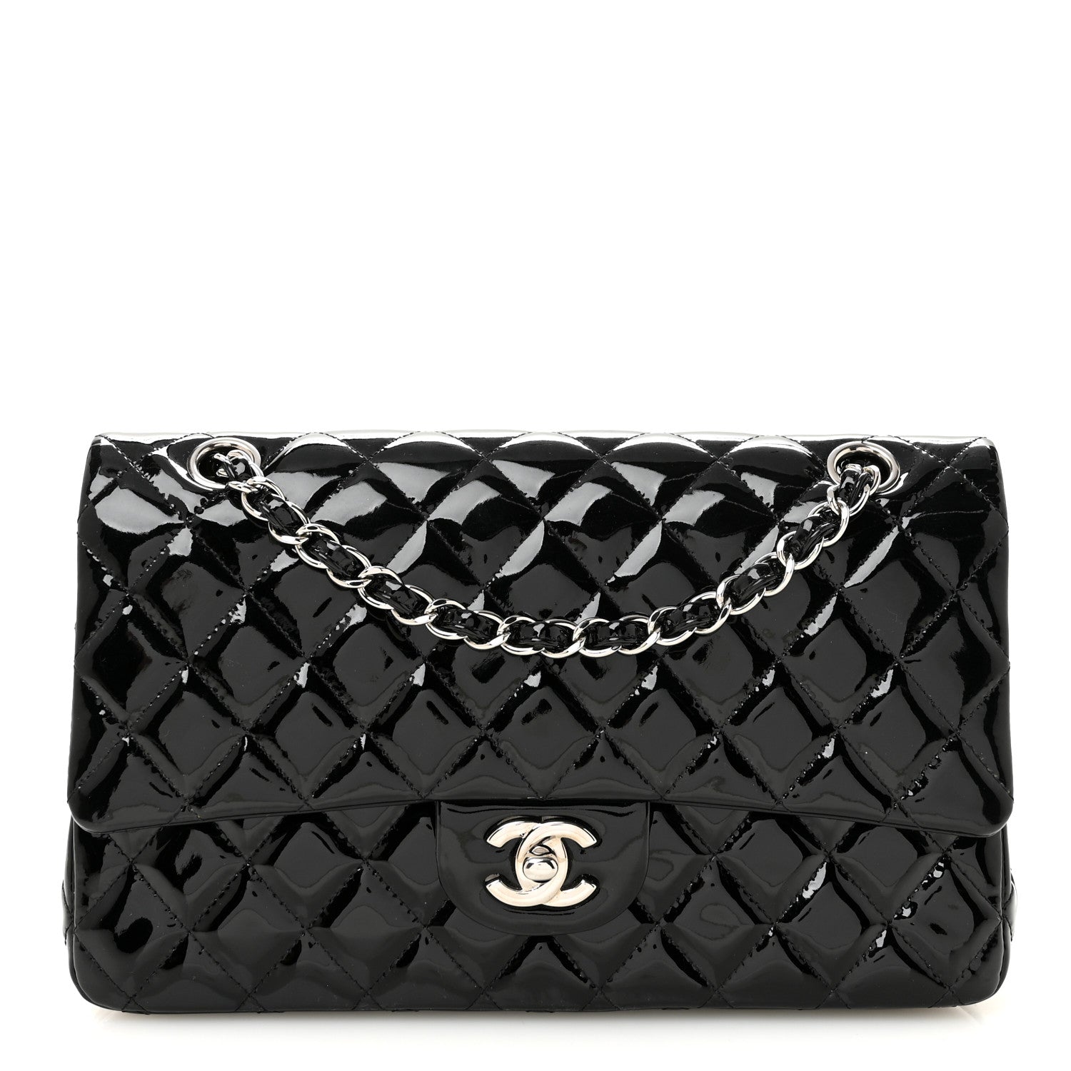 Chanel Patent Quilted Medium Double Flap Black 1 of 10