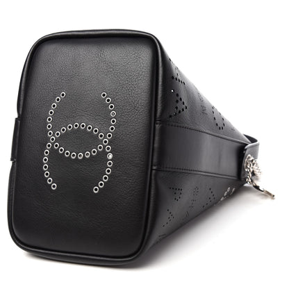 Chanel Calfskin Tweed Small Piercing Light Bucket Bag Black 8 of 11