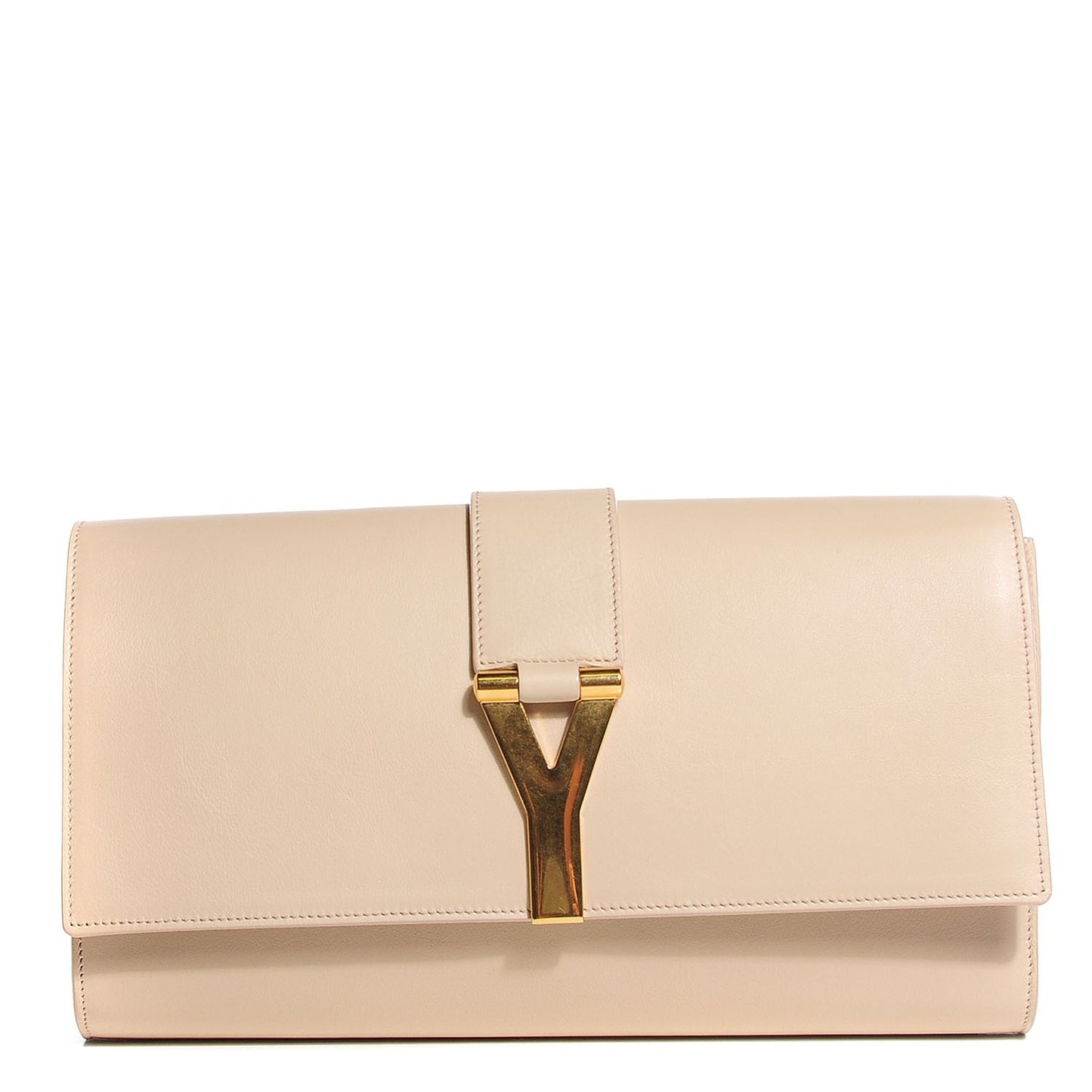 Calfskin Classic Y Clutch Light Beige