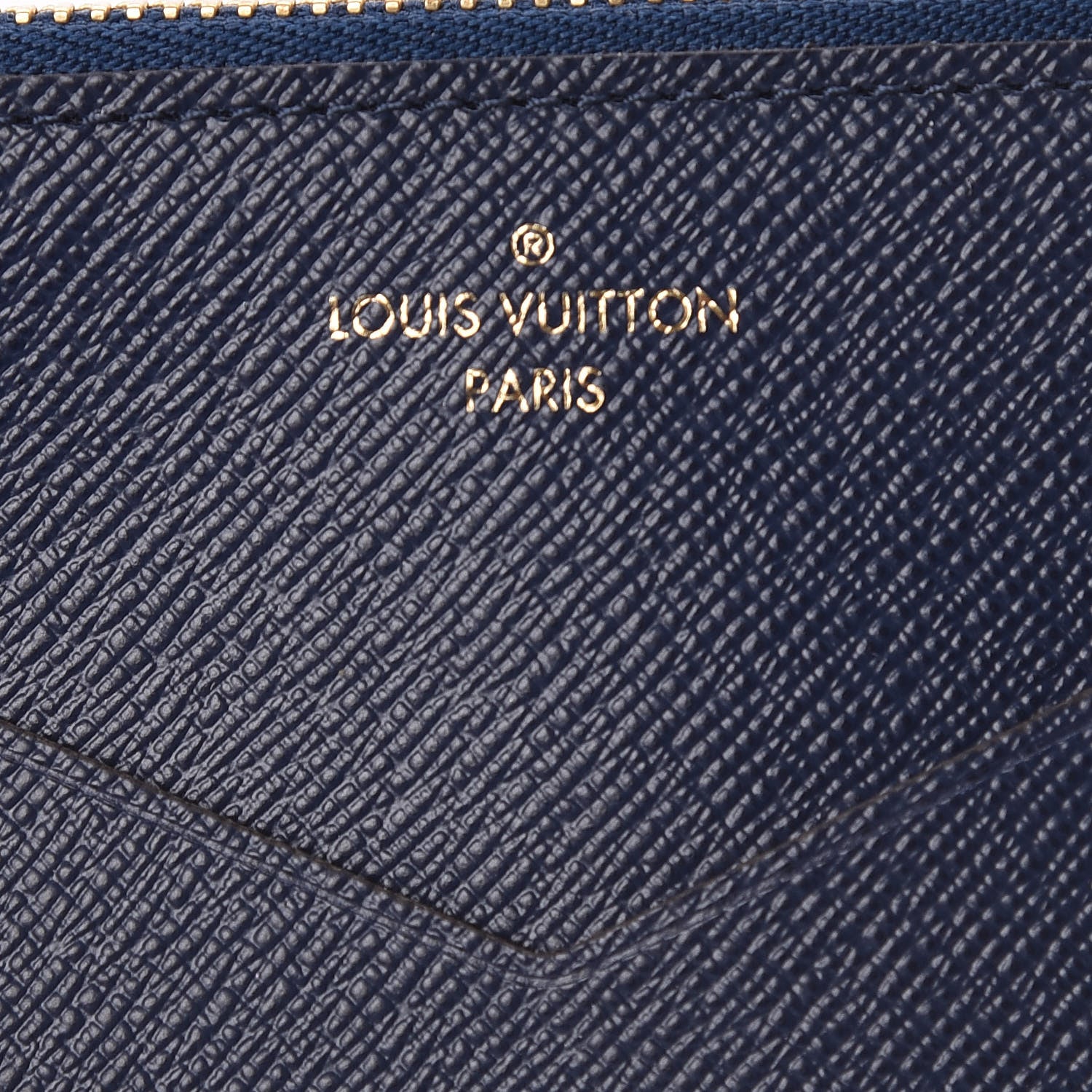 Louis Vuitton Calfskin Jeanne Wallet Zippered Insert Dark Blue 6 of 6