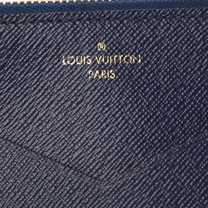 Louis Vuitton Calfskin Jeanne Wallet Zippered Insert Dark Blue 6 of 6