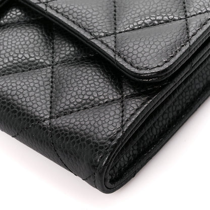 Chanel Caviar Quilted Large Gusset Flap Wallet Black 11 of 11