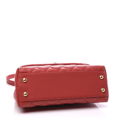 Chanel Caviar Quilted Mini Coco Handle Flap Dark Red 3 of 10