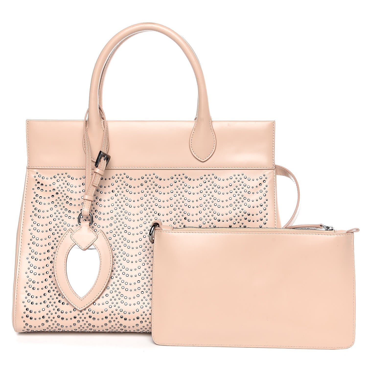 Alaia Calfskin Studded Tote Sahara 1 of 10