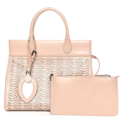 Alaia Calfskin Studded Tote Sahara 1 of 10