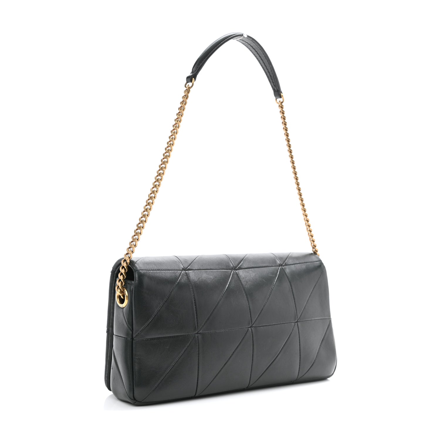 Lambskin Patchwork Monogram Medium Jamie Baguette Dark Green