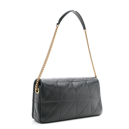 Saint Laurent Lambskin Patchwork Monogram Medium Jamie Baguette Dark Green 3 of 11