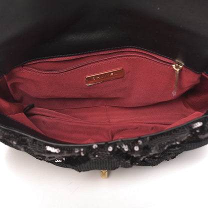 Chanel Sequin Quilted Medium 19 Flap Black 5 of 10