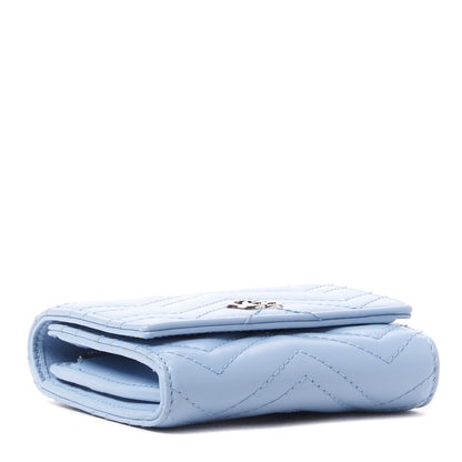 Gucci Calfskin Matelasse GG Marmont Medium Wallet Porcelain Light Blue 3 of 9
