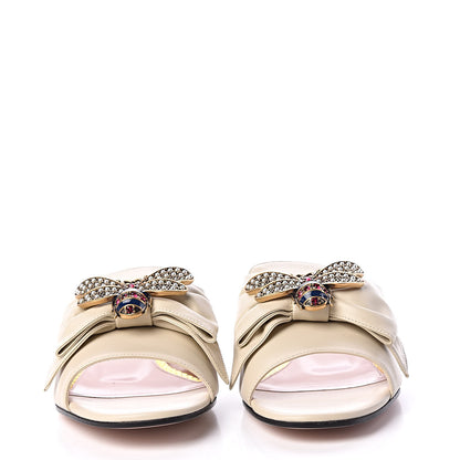 Gucci Nappa Queen Margaret Flat Slide Sandals 38.5 Vintage White 2 of 8