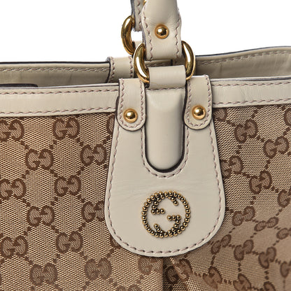 Gucci Monogram Medium Scarlett Studded Tote Off White 13 of 14