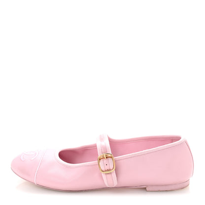 Chanel Lambskin Mary Jane Flats 38 Light Pink 1 of 11
