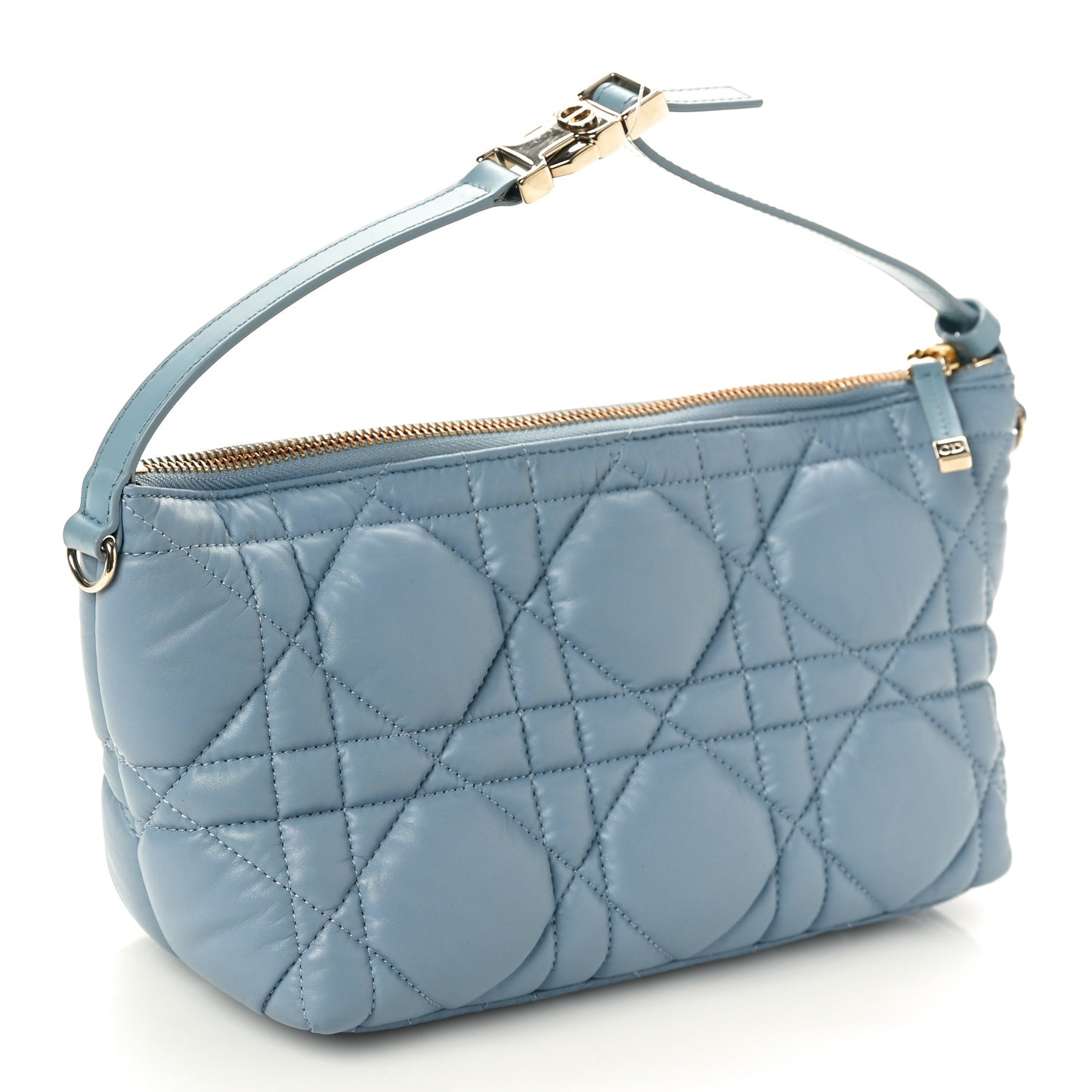 Calfskin Macrocannage Medium Diortravel Nomad Pouch Bracing Blue