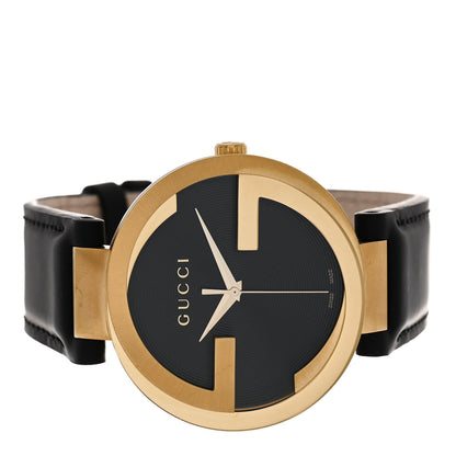 Gucci Stainless Steel Calfskin 42mm Interlocking G Quartz Watch Black 2 of 4