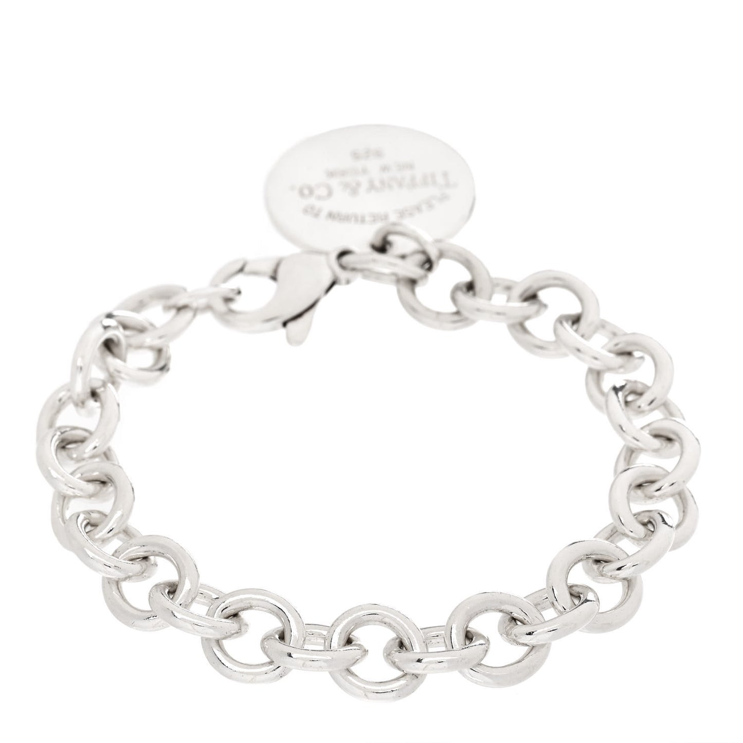 Sterling Silver Return to Tiffany Round Tag Charm Bracelet