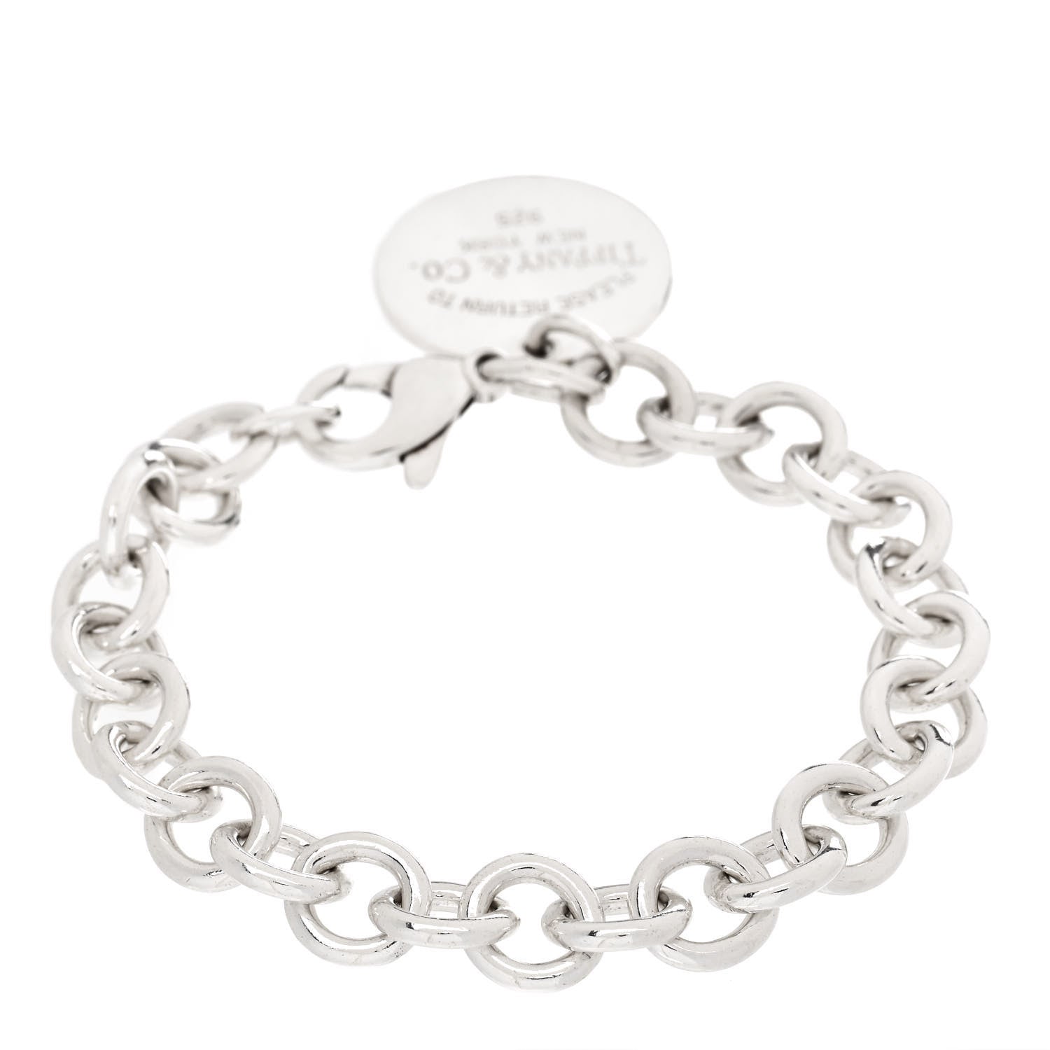 Tiffany Sterling Silver Return to Tiffany Round Tag Charm Bracelet 2 of 3