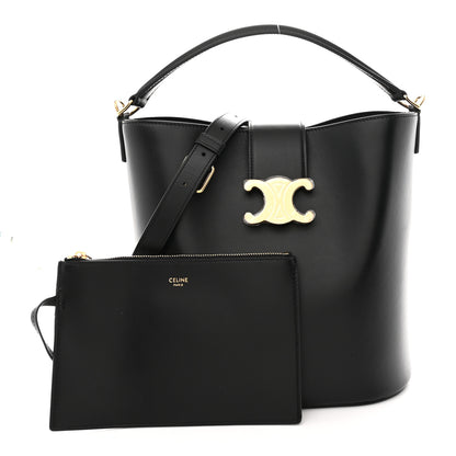 Celine Smooth Calfskin Triomphe Medium Louise Bag Black 2 of 10