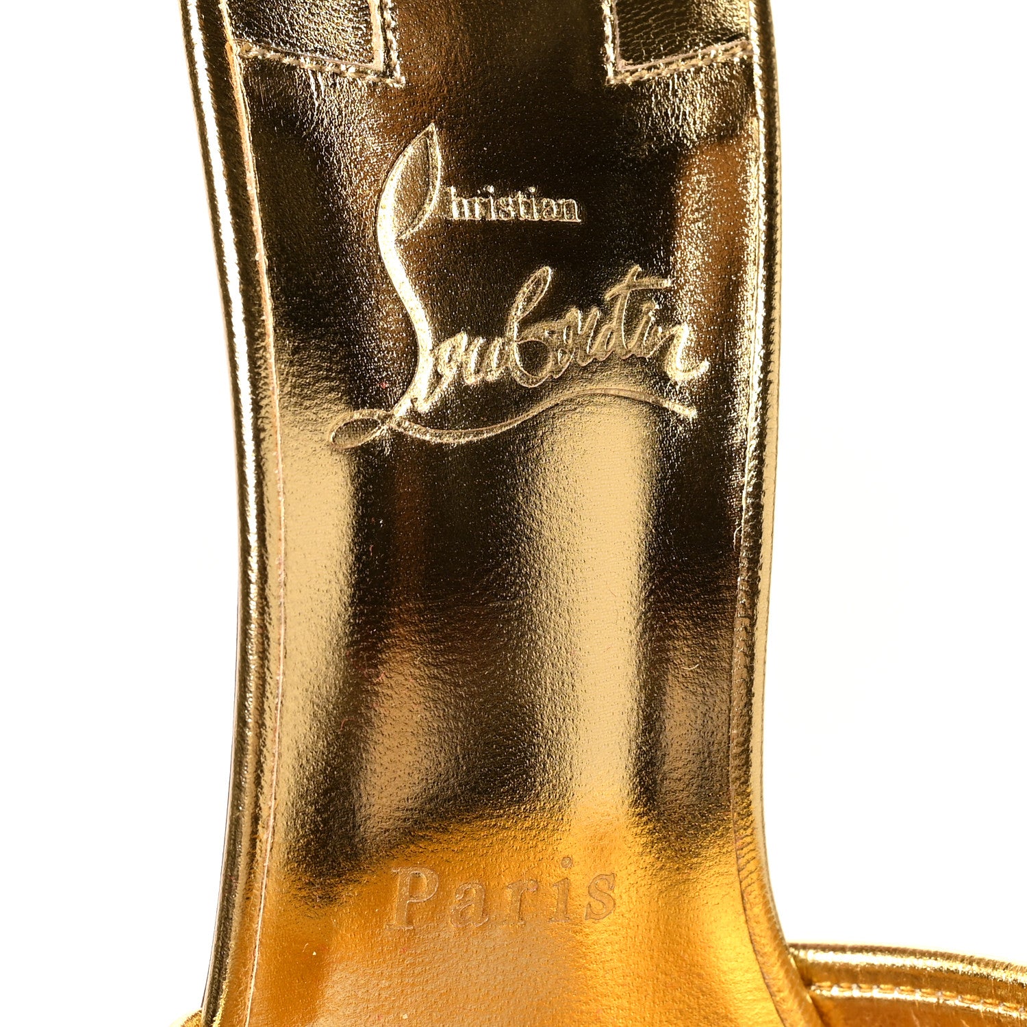 Christian Louboutin Metallic Calfskin Simply Me 70 Slide Sandals 37.5 Gold 7 of 7