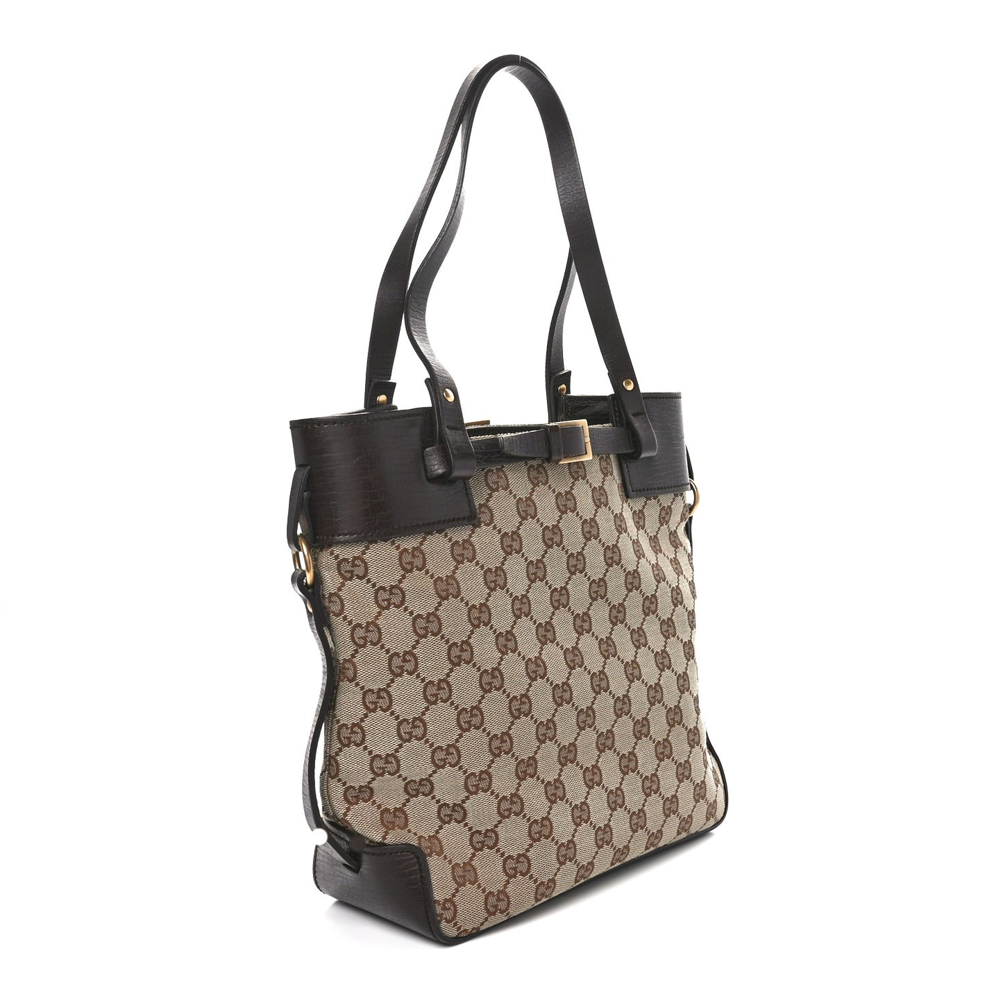 Monogram Small Bucket Tote Dark Brown
