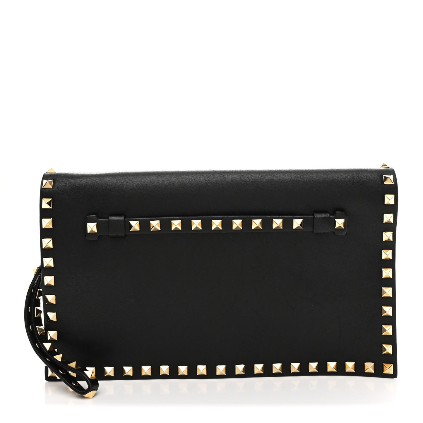 Nappa Rockstud Wristlet Clutch Black