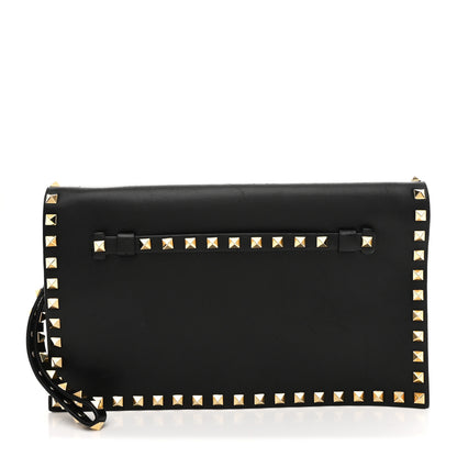 Valentino Garavani Nappa Rockstud Wristlet Clutch Black 1 of 11