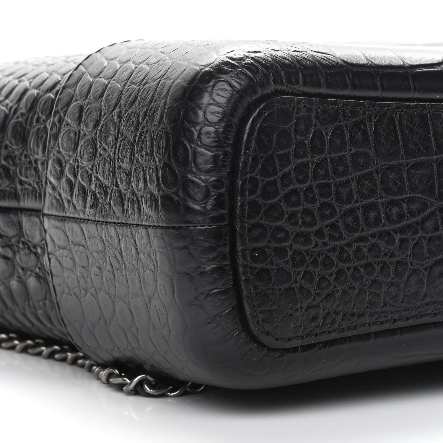 Chanel Crocodile Embossed Calfskin Medium Gabrielle Cocodile Hobo Black 9 of 10