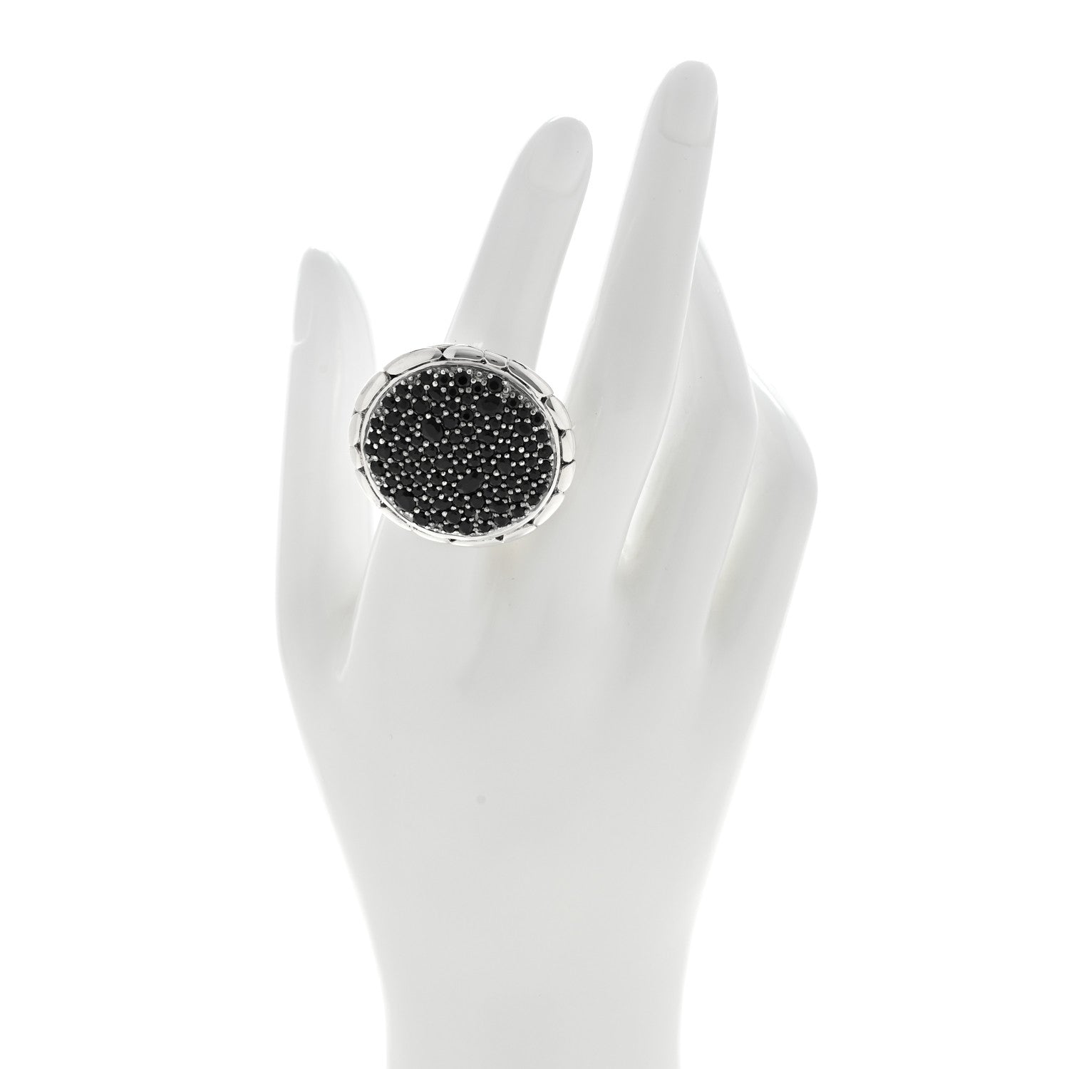 John Hardy Sterling Silver Black Sapphire Kali Lava Ring 54 6.75 2 of 4