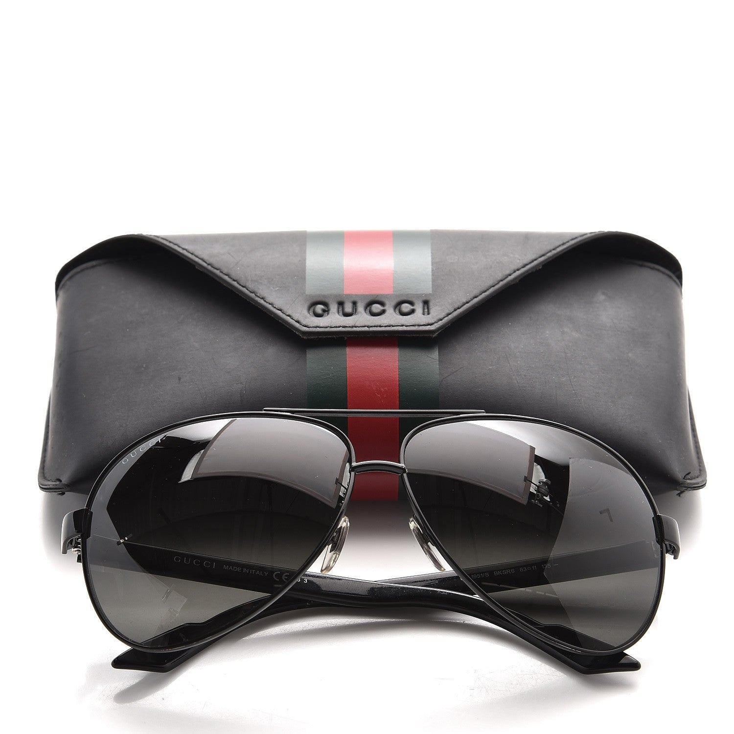 Gucci GG Web Aviator GG1951S Sunglasses Black 8 of 8