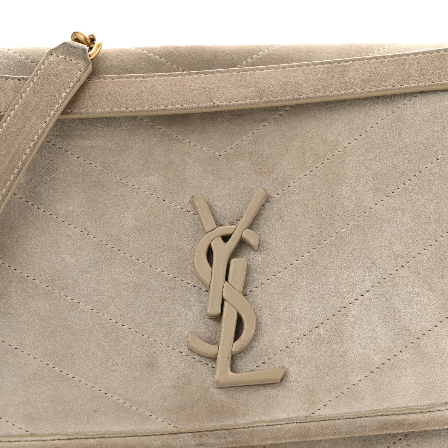 Saint Laurent Suede Monogram Medium Niki Chain Satchel Light Beige 10 of 15
