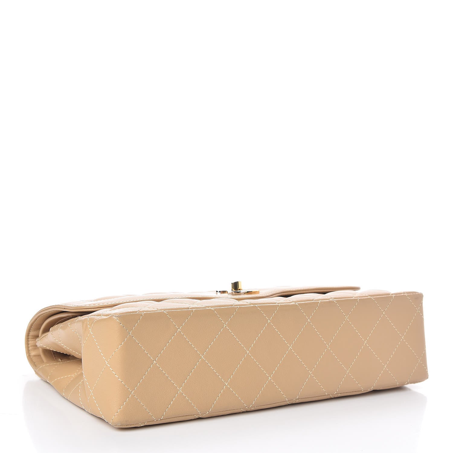 Chanel Lambskin Quilted Medium Double Flap Beige 4 of 15