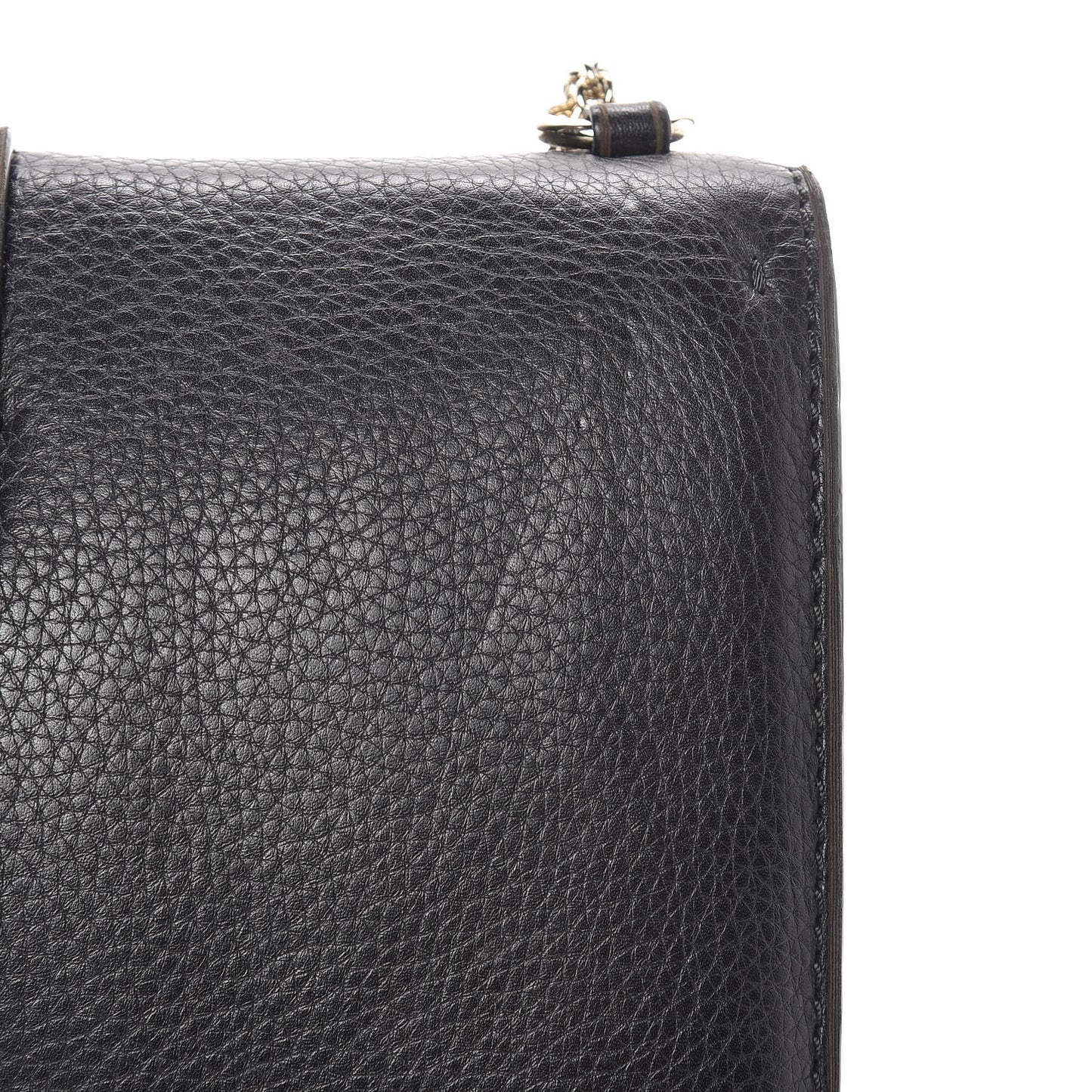 Pebbled Calfskin Medium Glam Lock Rockstud Flap Black