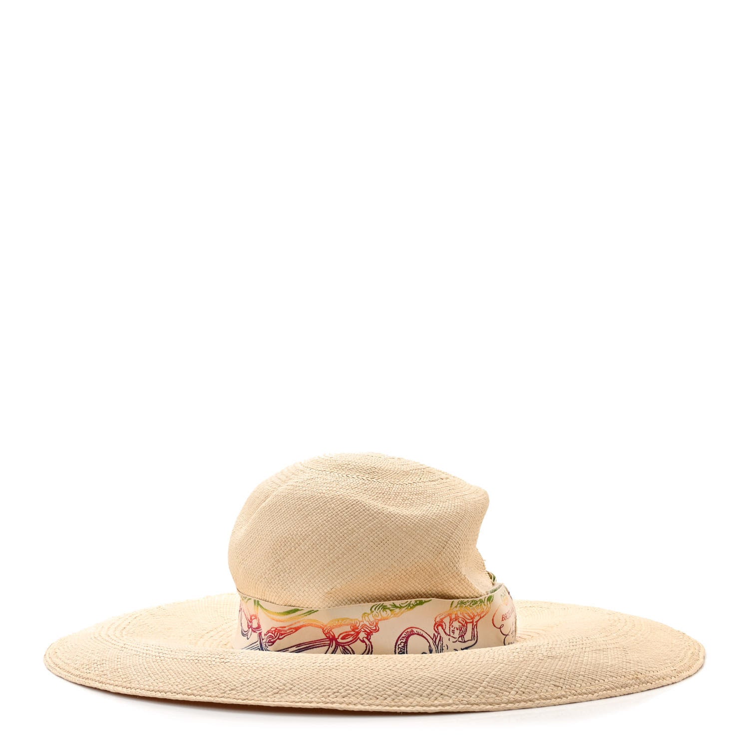 Hermes Straw Panama Brisa Brides De Gala Hat 57 Naturel Multicolore 5 of 9