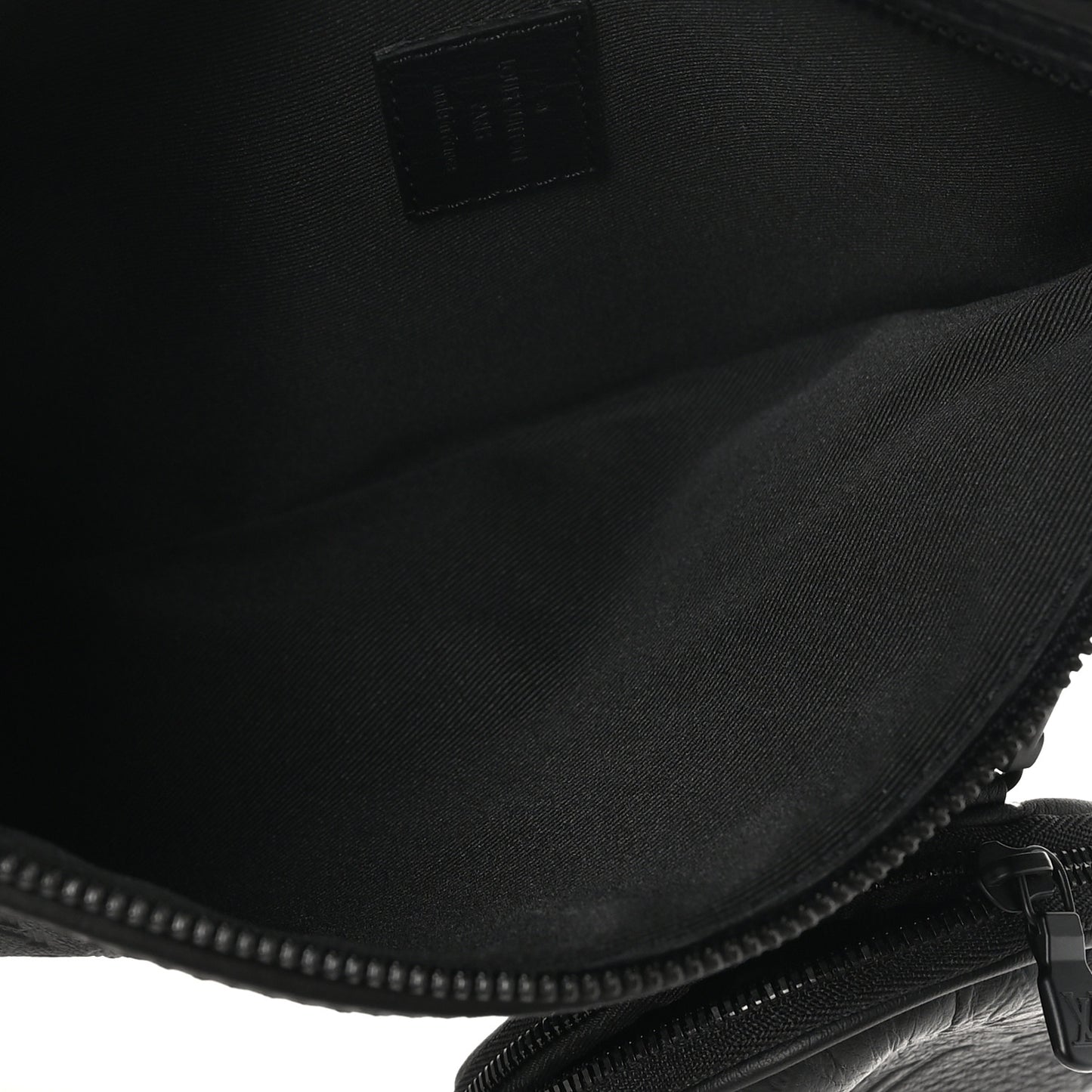 Calfskin Shadow Monogram Duo Slingbag Black