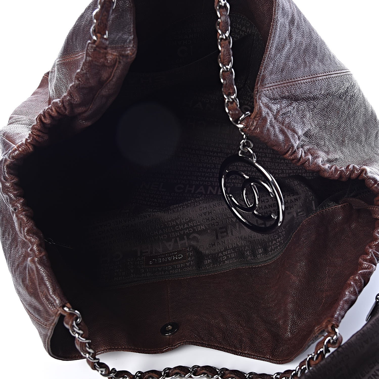 Chanel Distressed Caviar XL Coco Cabas Brown 5 of 14