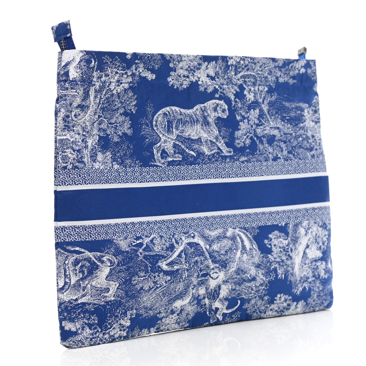 Christian Dior Embroidered Toile De Jouy Diortravel Zipped Pouch Blue 3 of 9
