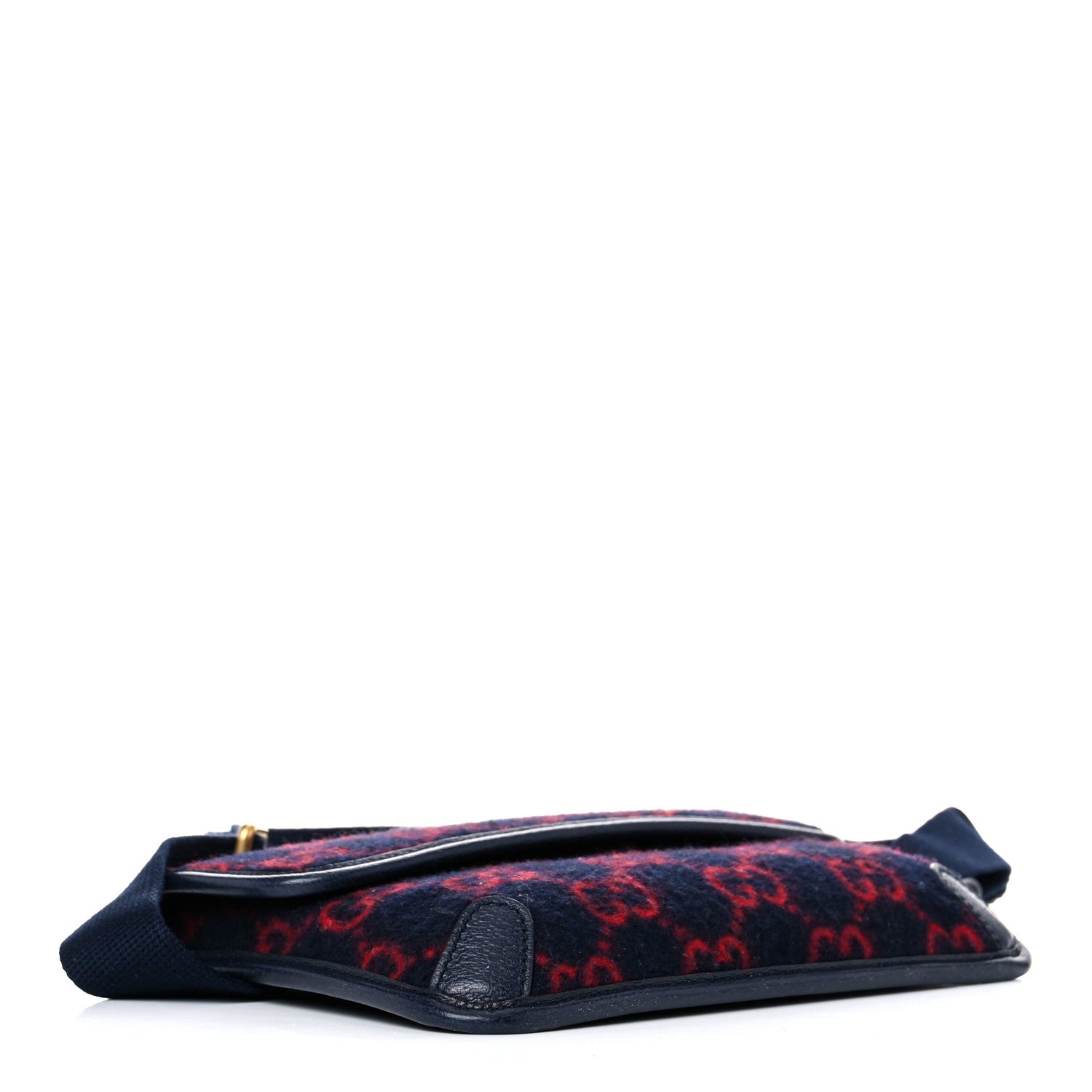 Gucci Covered Wool GG Monogram Slim Belt Bag Navy Red 4 of 14