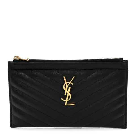 Grain De Poudre Chevron Monogram Bill Pouch Black