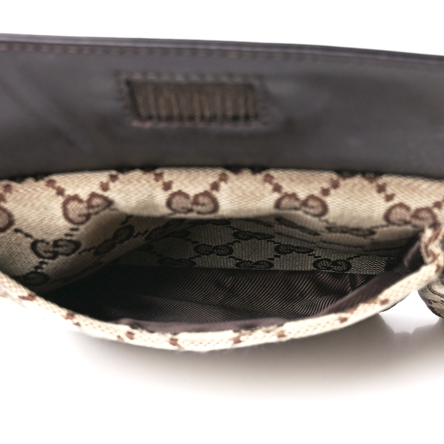 GG Monogram Double Pocket Belt Bag Dark Brown