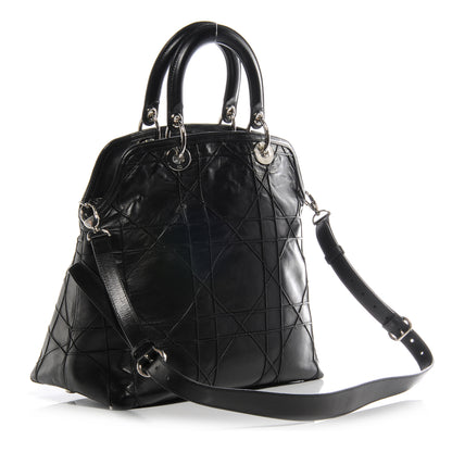Christian Dior Lambskin Cannage Medium Granville Tote Black 3 of 8