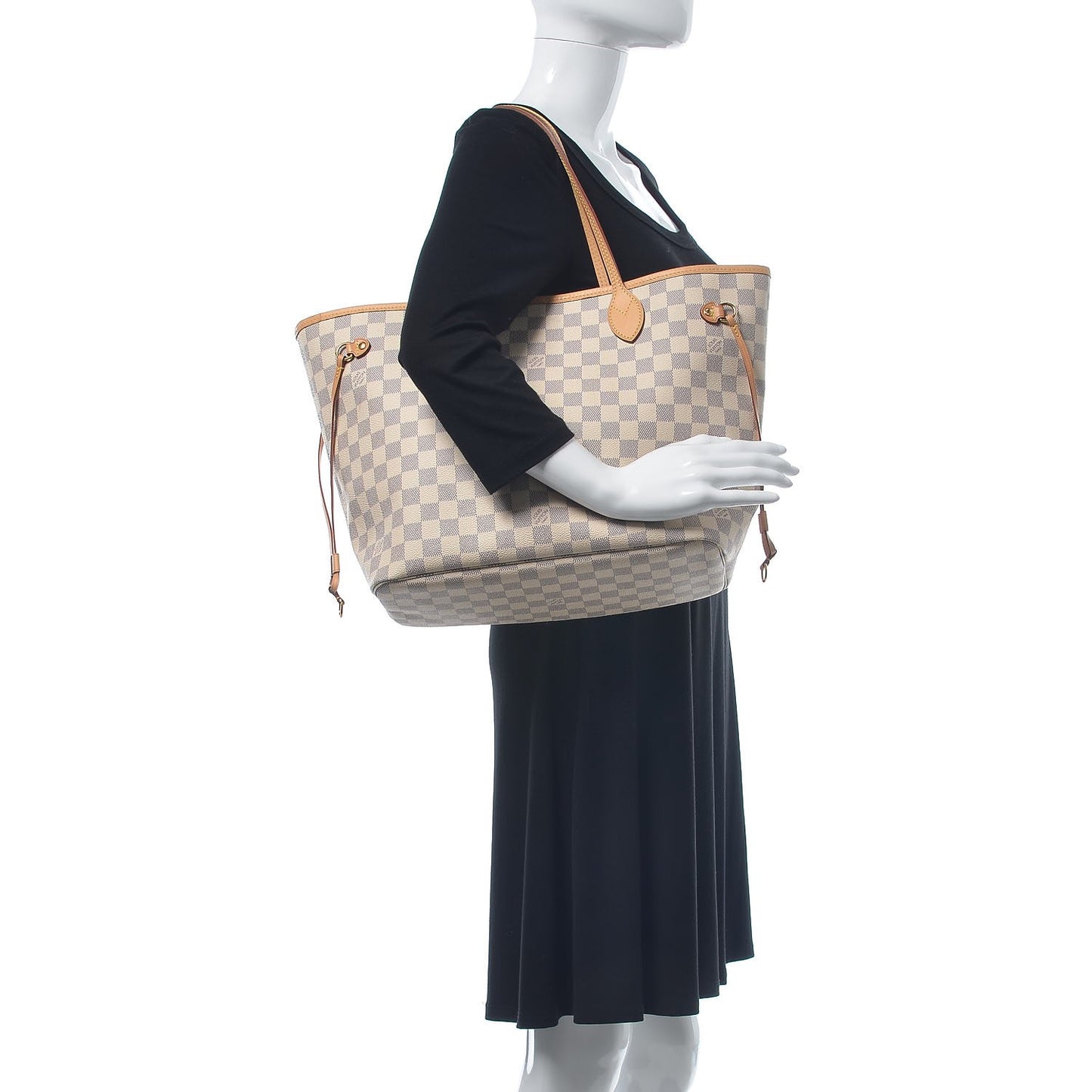 Damier Azur Neo Neverfull MM Rose Ballerine
