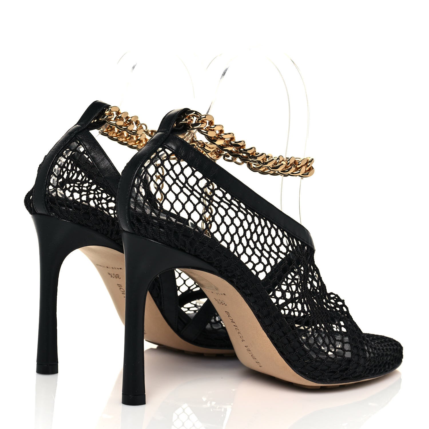 Bottega Veneta Mesh Nappa Chunky Chain Sandals 36.5 Black 4 of 6