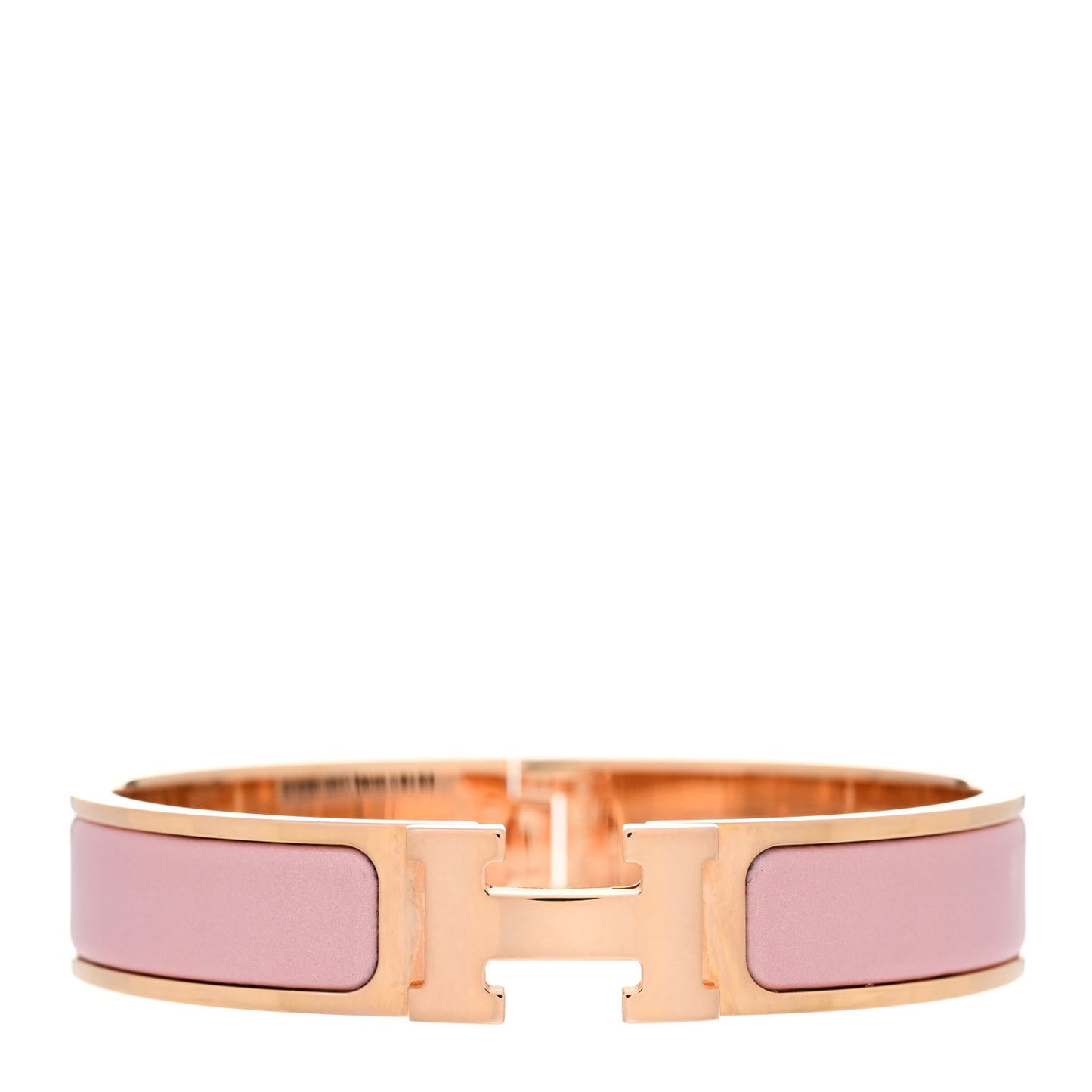 Enamel Narrow Clic Clac H Bracelet PM Rose Nacarat