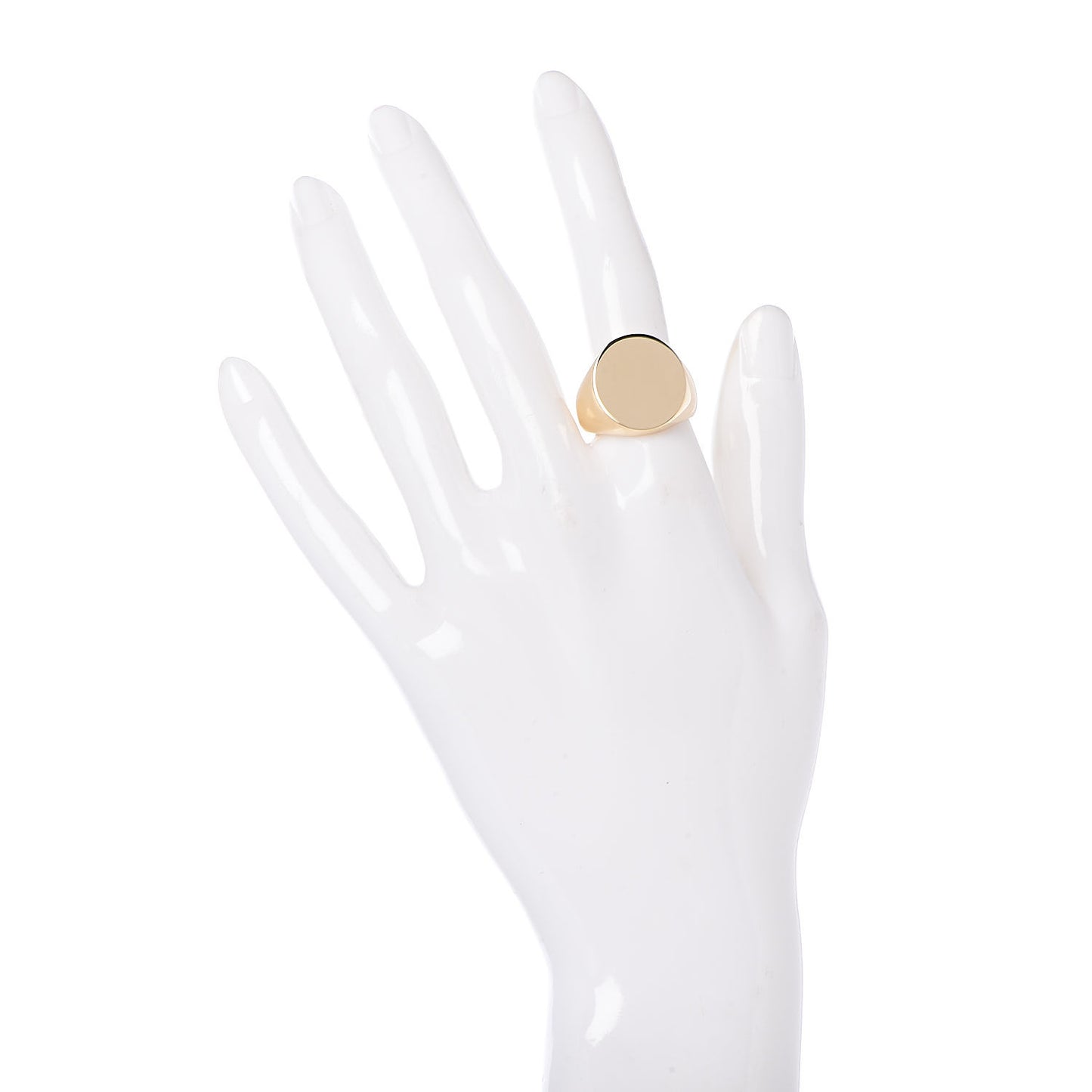 18K Yellow Gold Oval Signet Ring 54 6.75