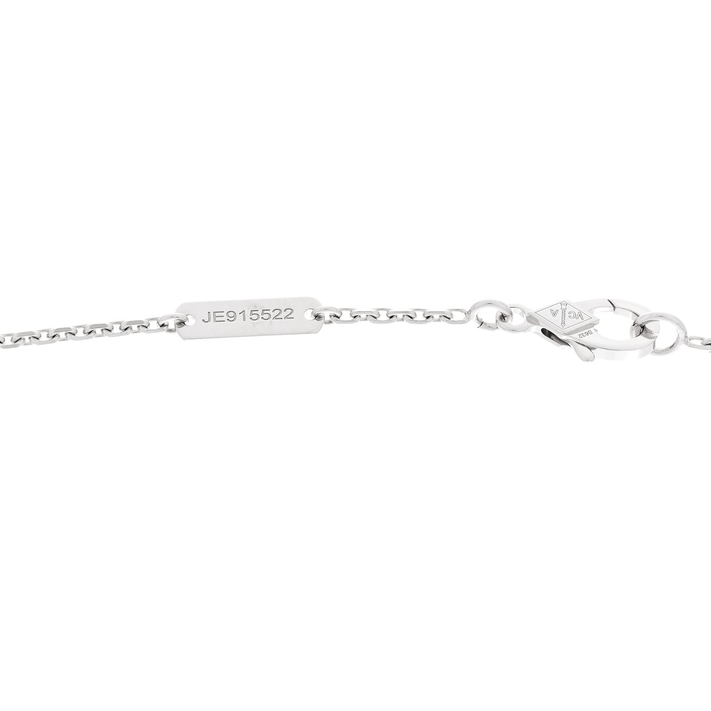 18k White Gold Chalcedony Vintage Alhambra Pendant Necklace