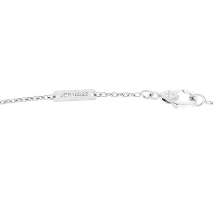 Van Cleef & Arpels 18k White Gold Chalcedony Vintage Alhambra Pendant Necklace 5 of 6