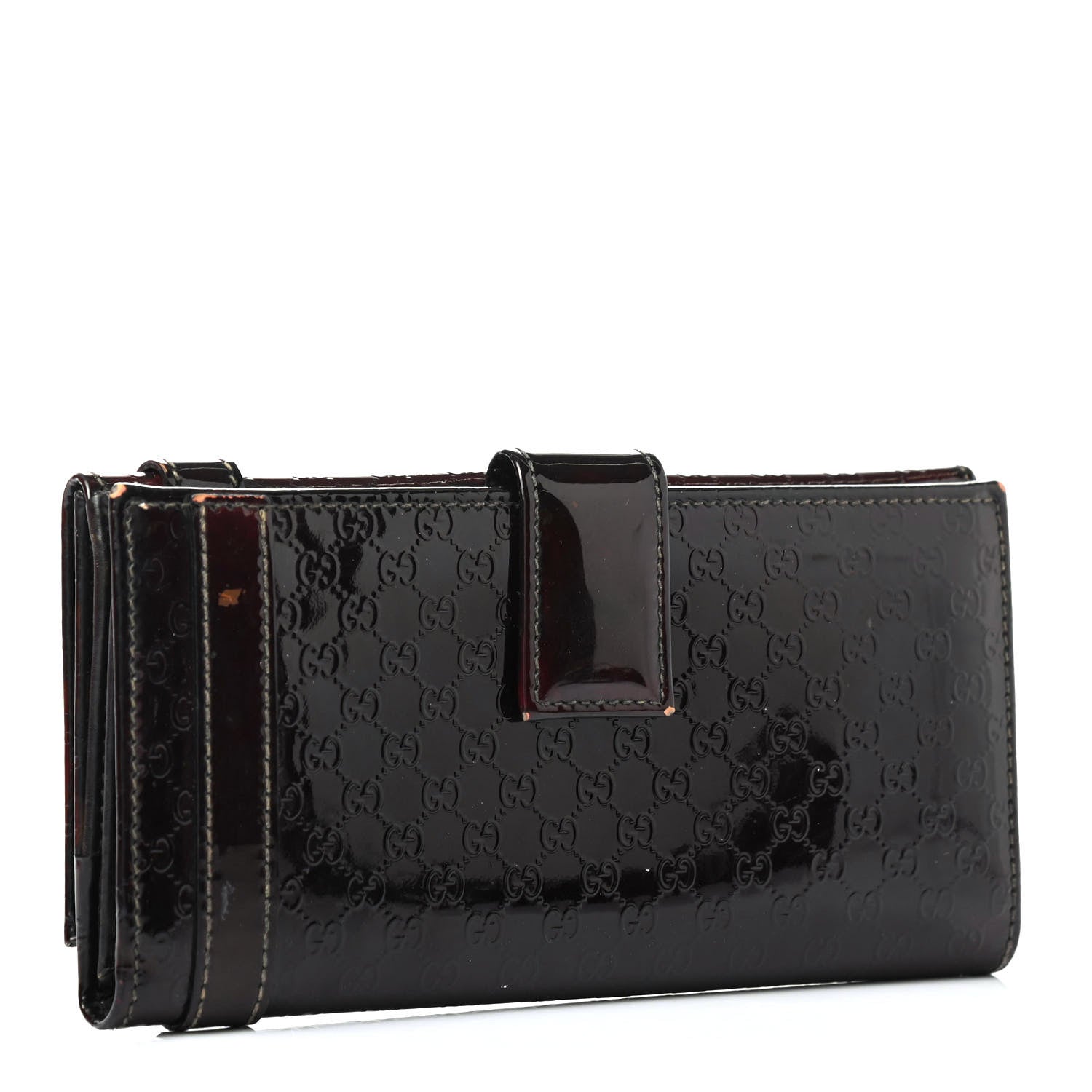 Gucci Patent Microguccissima Nice Wallet Burgundy 2 of 4