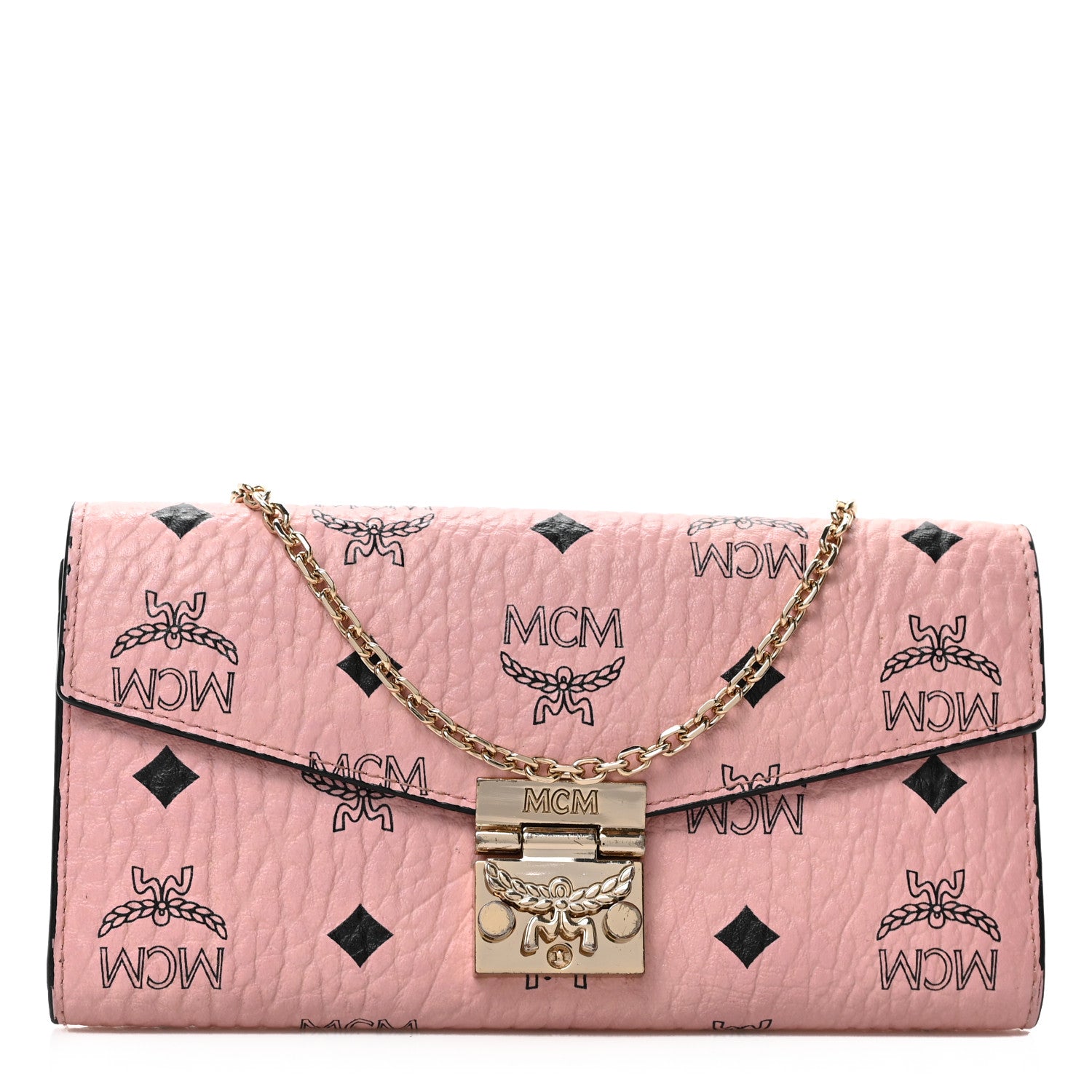 MCM Visetos Large Patricia Wallet On Chain Soft Pink 1 of 6