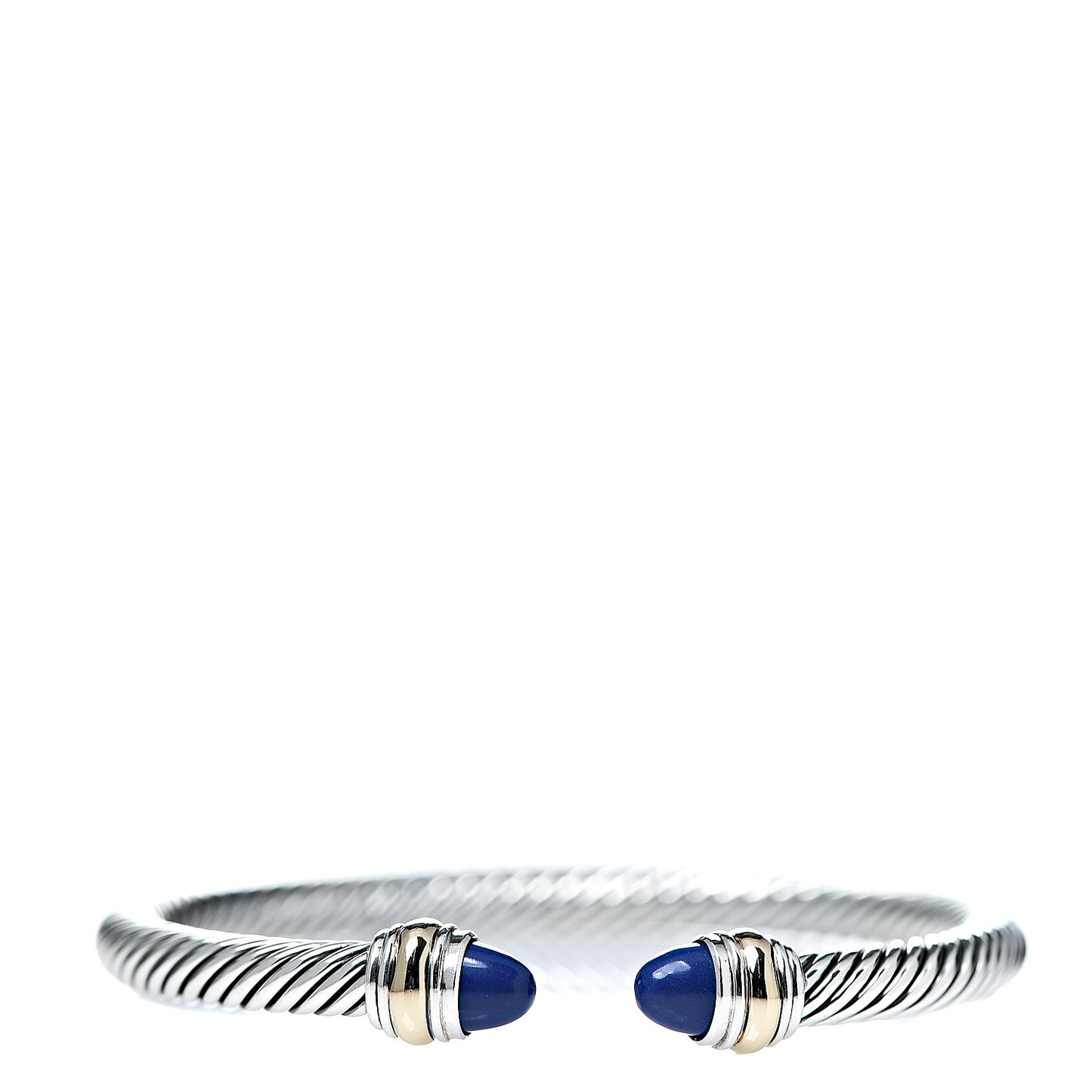 Sterling Silver 14K Yellow Gold Lapis Lazuli 5mm Cable Classics Bracelet