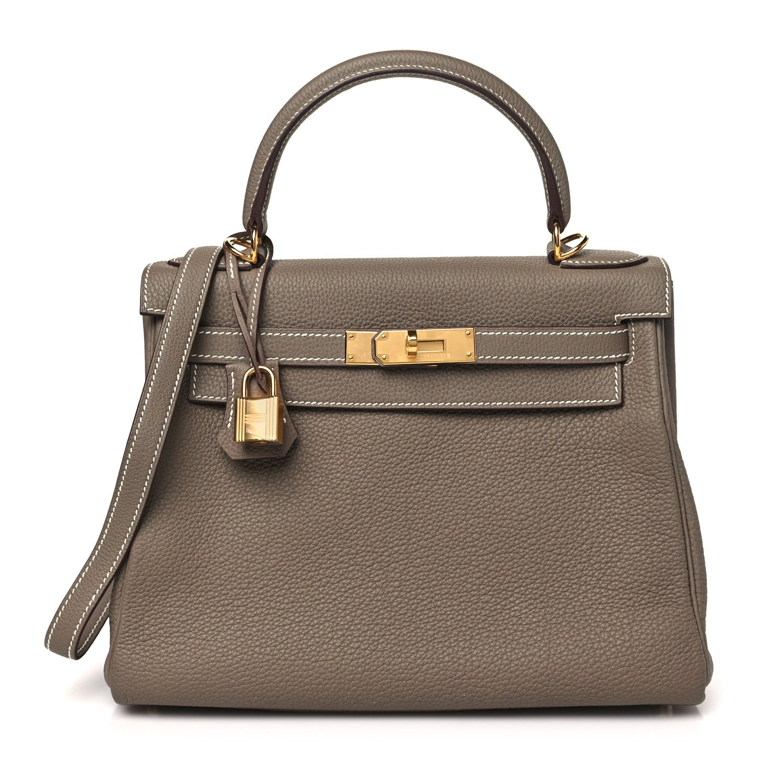 Hermes Taurillon Clemence Kelly Retourne 28 Etoupe 1 of 11